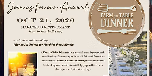 FAUNA Farm to Table Dinner 2026