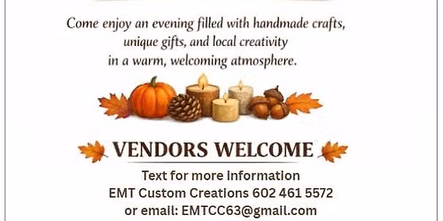 Evening Craft Fair, Vendors wanted.