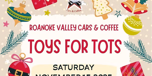 Toys for Tots donation \/ Roanoke Valley Cars and Coffee season ending event
