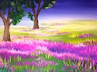 Lavender Field - A Step-by-Step Canvas Painting Experience!