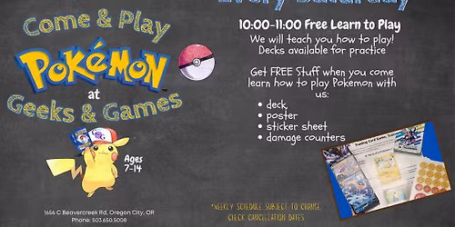 Pok\u00e9mon Free Learn to Play