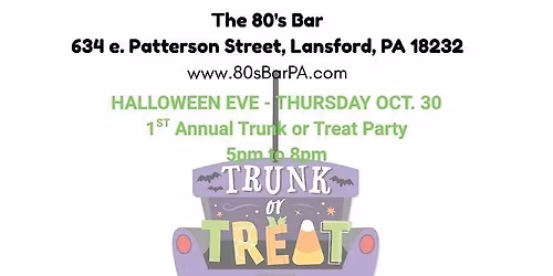 Trunk or Treat Party Thurs. Oct 30th