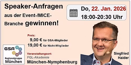 Speaker-Anfragen aus der Event-\/MICE-Branche gewinnen!