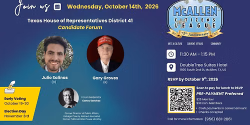 October Candidate Forum | TX House of Representatives Dist. 41