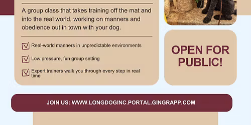 Hounds Around Town - Dog Public Manners and Skills Class Hosted by Long Dog Inc.