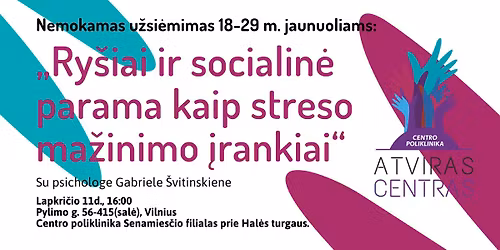 Ry\u0161iai ir socialin\u0117 parama kaip streso ma\u017einimo \u012frankiai