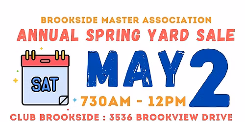 Brookside Master Annual Spring Yard Sale