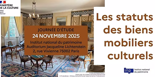 Les statuts des biens mobiliers culturels - journ\u00e9e d'\u00e9tude \/ DISTANCIEL