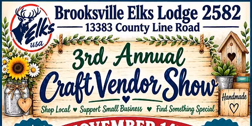Elks 3rd Annual Craft & Vendor Show