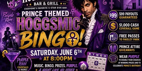 Prince Themed Hoggsmic Bingo