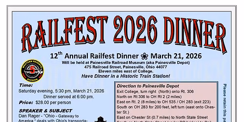 Railfest 2026 Dinner