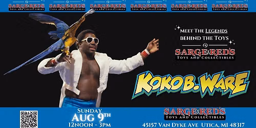 Meet WWE Legend KoKo B. Ware at Sarge & Red's Toys in Utica, MI
