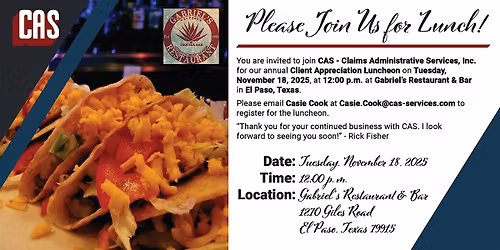 CAS Client Appreciation Lunch-El Paso