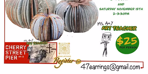 Make your own book page pumpkin Centerpiece