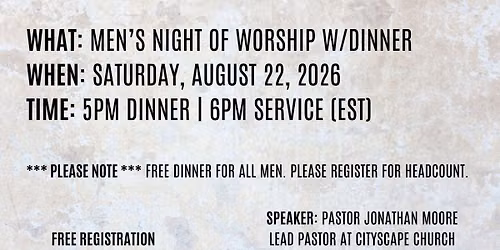 August 22 - Fight Club Men's Night of Worship at Central Baptist Church