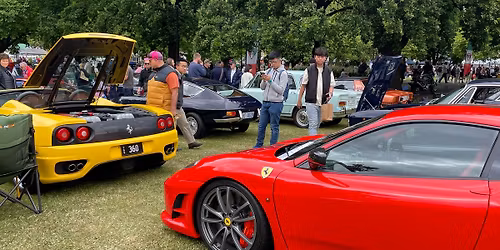 Italian and French car display Parliament lawns