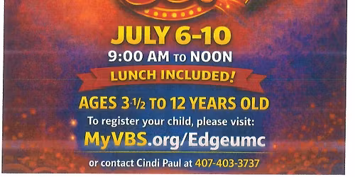 Vacation Bible Study  - Lunch Included. Register Today