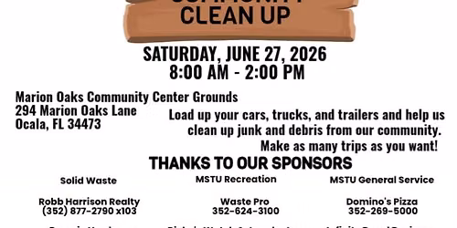 MARION OAKS 4th ANNUAL COMMUNITY BULK TRASH PICK UP 