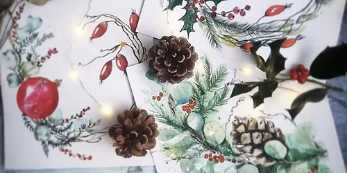 CHRISTMAS WREATH | Watercolour Workshop | Thursday, November 6 | 5-7pm