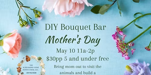 DIY Bouquet Bar with mom and farm animals 