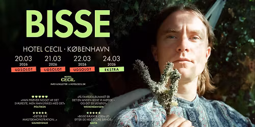 UDSOLGT! Bisse | Hotel Cecil, K\u00f8benhavn