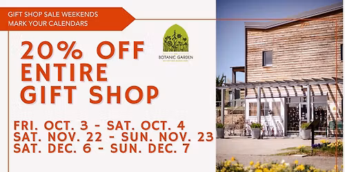 GIFT SHOP SALE WEEKEND 20% off entire shop!