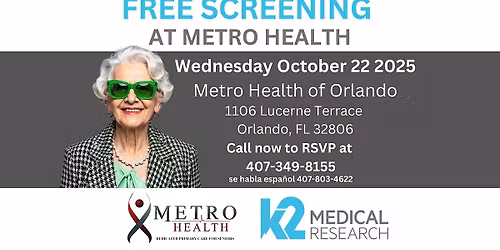 Free Memory Screenings for Seniors at Metro Health of Orlando