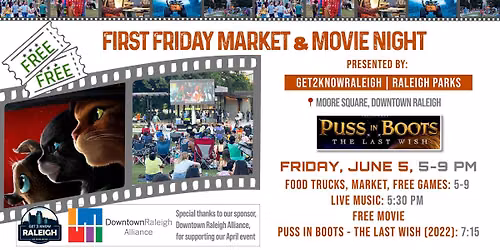 First Friday Market & Movie Night: Puss in Boots - The Last Wish (2022)