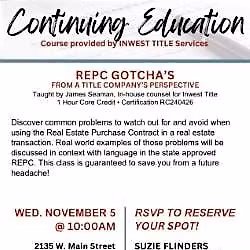 1 Hour Core CE Credit- REPC Gotcha's