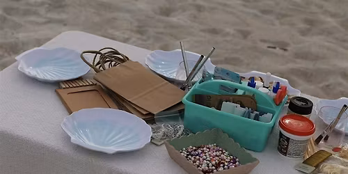 Girls Beach Shell Crafting