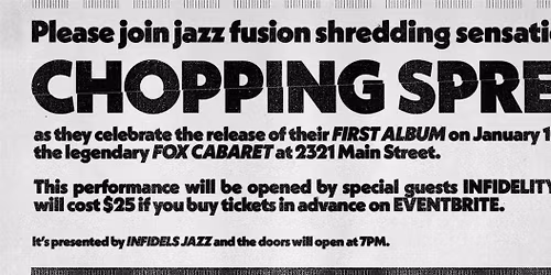 Infidels Jazz Presents: Chopping Spree at Fox Cabaret