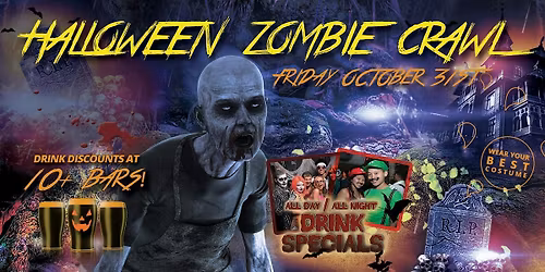 CHARLOTTE ZOMBIE CRAWL - Halloween Bar Crawl - 10+ Bars - Oct 31st