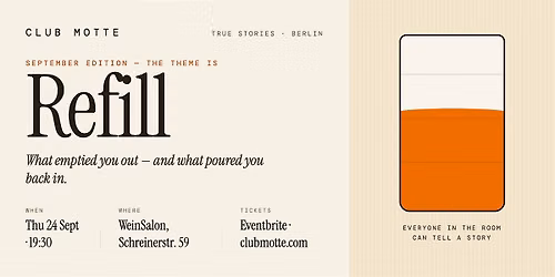 Club Motte True Stories of REFILL - Sept Edition