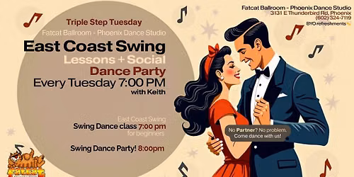 Triple Step Tuesday | Tuesdays 7:00PM Phoenix | Group Class & Dance Party | Fatcat Ballroom