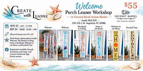 Welcome Porch Leaner Workshop - Sep 24 - Coconut Barrel
