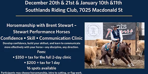Horsemanship Clinic with Brent Stewart \u2013 Stewart Performance Horses
