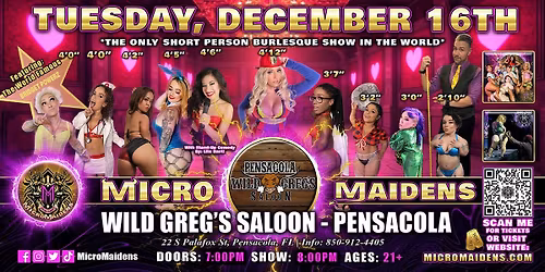 Pensacola, FL  - Micro Maidens Dwarf Dancers @ Wild Greg's Saloon