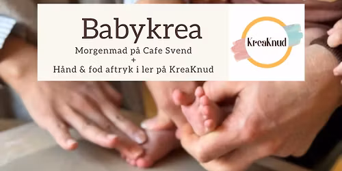 Babykrea-H\u00e5nd & fodaftryk i ler