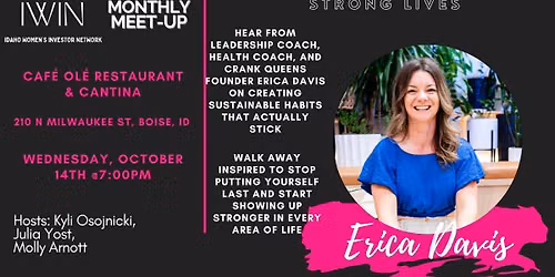 IWIN Monthly Meet-UP: Strong Women Build Strong Lives!