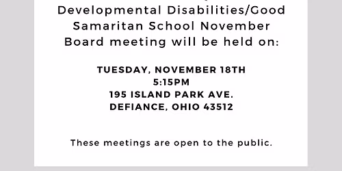 November DCBDD Meeting