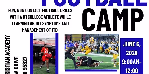 Sacramento T1D football camp for boys and girls
