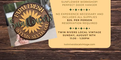 DIY Sunflower Door Hanger Workshop with Eight99 Design ~ 8\/16\/26