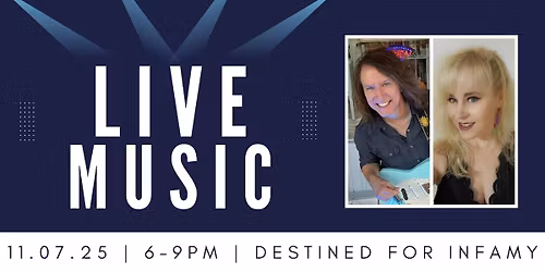 \ud83c\udfb6 Live Music Fridays: Destined for Infamy at Space Coast Golf Club!