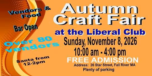 2026 Autumn Craft Fair at the Liberal Club Nov 8th