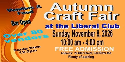 2026 Autumn Craft Fair at the Liberal Club Nov 8th