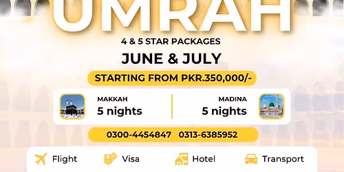 PREMIUM UMRAH TRAVEL PACKAGES (JUNE & JULY)