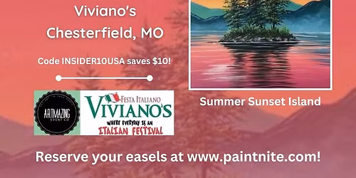 06\/13\/2026 Summer Sunset Island Paint Nite at Viviano\u2019s in Chesterfield, MO