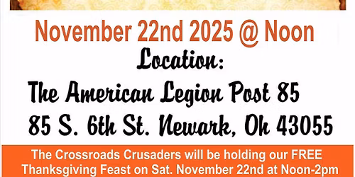 FREE Thanksgiving Meal            Everyone Welcome