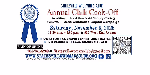 Statesville Woman's Club - Annual Chili Cook-Off 2025