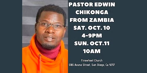 Pastor Edwin from Zambia - dinner included in registration
